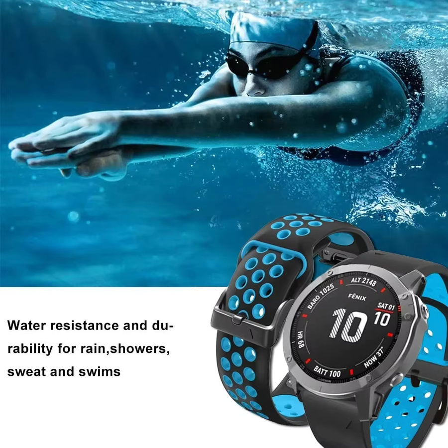 QCTOG Uhrenarmband Silikon, Schwarz, Unisex - Bild 4