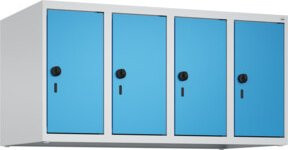 C+P Aufsatzschrank 7035/5012 mit 4 Abteilen und Sicherheits-Drehriegel, B/H/T: 100 x 50 x 50 cm, Grau und Blau - Bild 1