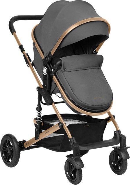 Kikkaboo Kombikinderwagen Amaia 3in1 mit i-Size Babyschale, Federung und Tasche, dunkelgrau - Bild 1