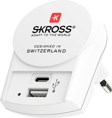 Skross Reiseadapter mit USB-C in Weiß - Bild 1