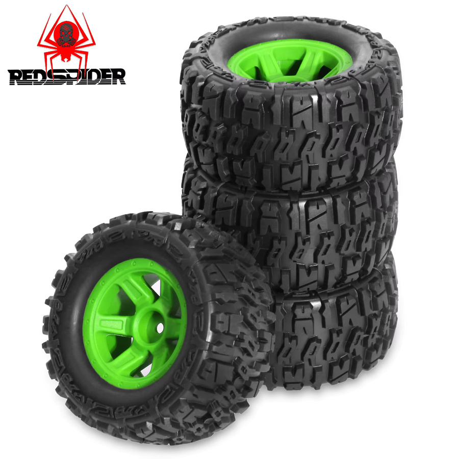 Rc Kunststoffräder und Reifen Off Road Monster Truck, Grün, Zubehör - Bild 3