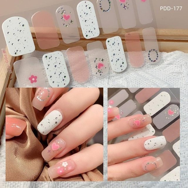 Aloisia Nagelaufkleber, 60 Stück, DIY halbgehärtete Gel-Nagelaufkleber, Unisex - Bild 1
