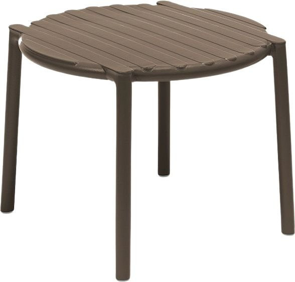 Nardi Doga Tisch in Braun, moderner runder Gartentisch aus wetterfestem Kunststoff, stapelbar und UV-beständig - Bild 1