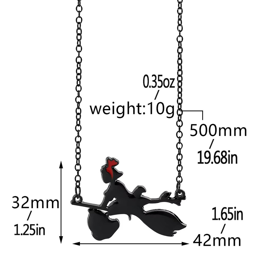TAKARA TOMY Halskette, Schwarzer Besen Hexe Anhänger, Schwarz, Unisex - Bild 4