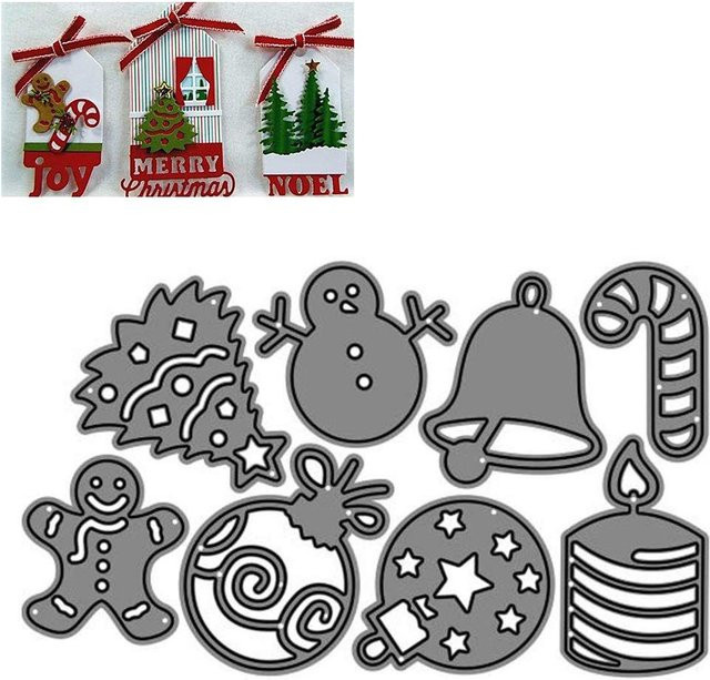 TOMTOP JMS Weihnachts Stanzformen aus Kohlenstoffstahl in Silber für Scrapbooking und Kartenbasteln - Bild 1