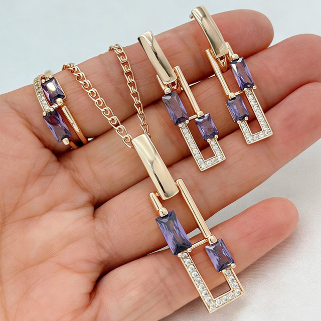 Kinel Schmuckset, 585 Roségold, Zirkonia, Damen - Bild 1