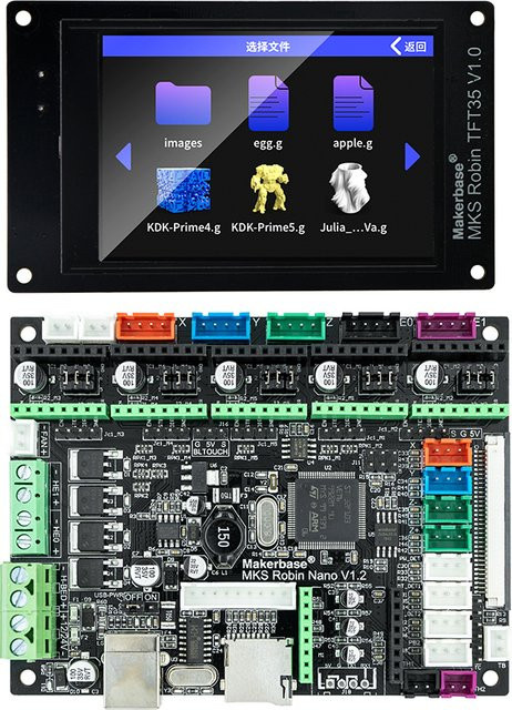 Makerbase MKS Robin Nano V1.2 32Bit 3D-Drucker-Steuerplatine in Schwarz mit Marlin2.0 und TFT 3,5 Zoll Touchscreen Unterstützung - Bild 1