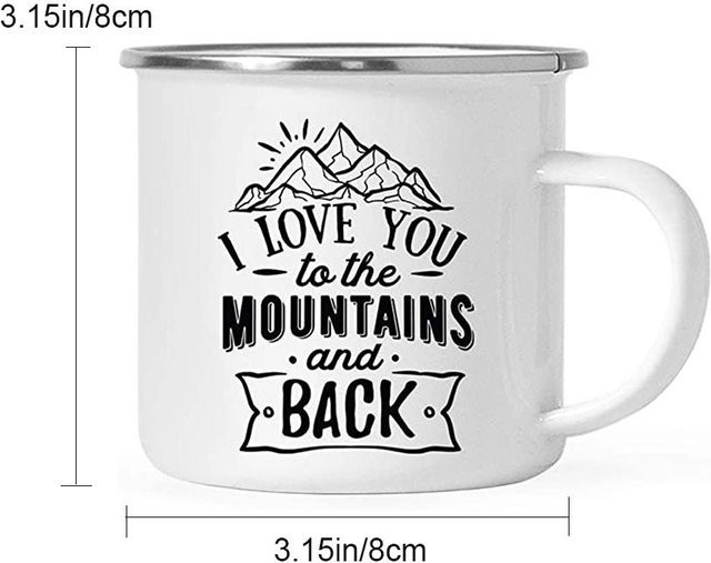 Fishine Emaille-Tasse im Vintage-Design in Weiß - Bild 1
