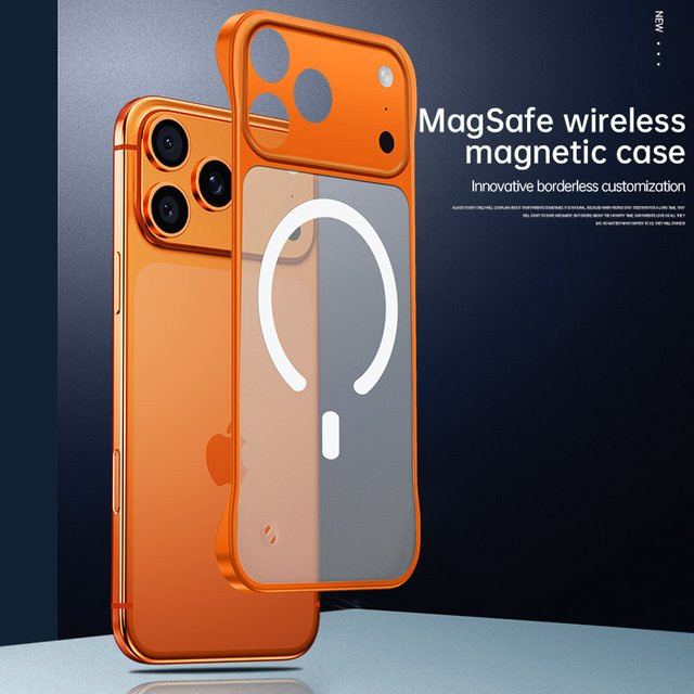 Greenstraw MagSafe Schutzhülle aus mattem PC für iPhone 17 Pro Max und iPhone 16, randlose und dünne magnetische Hülle in Schwarz oder Orange - Bild 1