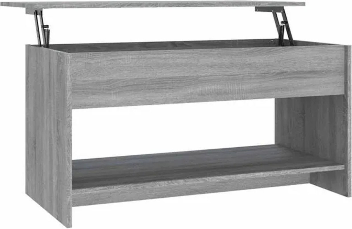 Vidaxl Couchtisch Modern in Grau Sonoma aus Holzwerkstoff, B/T/H: 102 x 50 x 52,5 cm - Bild 1