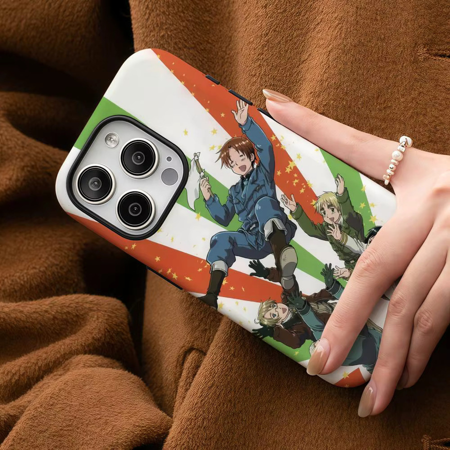 H-Hetalia Axis Powers Handyhülle für iPhone 17 16 15 14 13 12 Pro Max Plus in White Multicolour mit glänzender HD-Doppelschicht-Flüssighartschale - Bild 5
