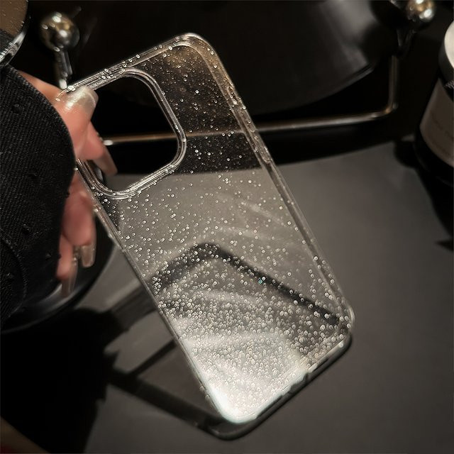 IQPEA Glitzer Handyhülle für iPhone 15 14 13 12 11 Pro Max Silikon Acryl Flash Bumper Transparent - Bild 1