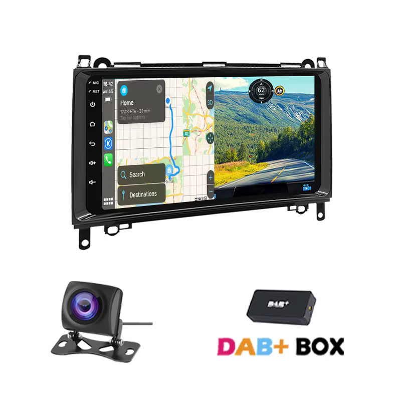 ESSGOO Autoradio mit 9 Zoll Display, 4+64 GB, für Mercedes-Benz B200, Vito W639, Sprinter und Viano W169, Schwarz, mit Wireless CarPlay, Android Auto, GPS, Bluetooth und WiFi - Bild 6