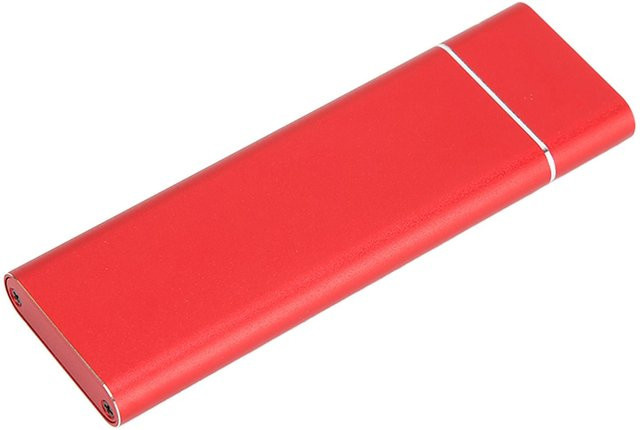 DIYelecs SSD Gehäuse M.2 NVMe und SATA Duales Protokoll mit USB-C Anschluss in Rot - Bild 1