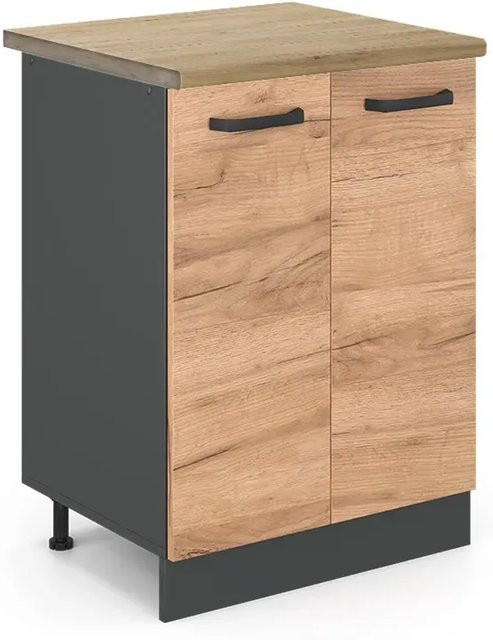 Vicco Küchenunterschrank R-Line Goldkraft Eiche und Anthrazit, B/T/H: 60 x 60 x 81,6 cm - Bild 1