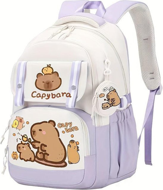 3-teiliges Schulrucksack-Set für Schüler aus Oxford-Stoff in Weiß mit Federmäppchen und Schultergurt - Bild 1
