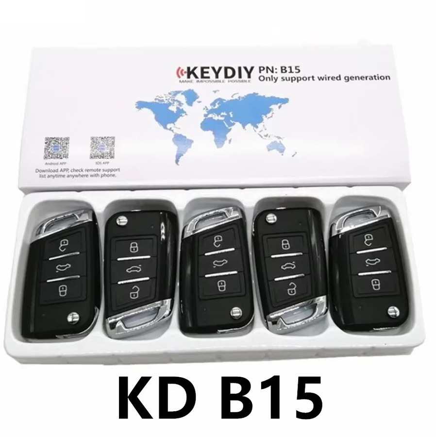 Keydiy B15 Universal-Fernschlüssel mit 3 Tasten für Volkswagen in Schwarz für KD900 KD-X2 KD Mini Schlüsselprogrammierer - Bild 3