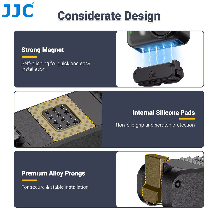 JJC Magnetischer Schnellwechsel-Ladeadapter für DJI Osmo Nano, Faltbare Basis, Schwarz - Bild 6