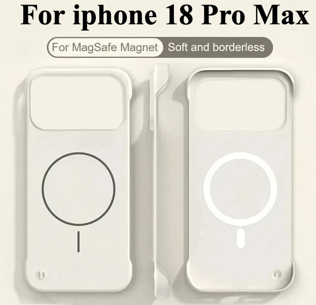 Magnetische iPhone Handyhülle von Apple mit mattiertem Rahmenlosen Design in Grau und Weiß für iPhone 18 Pro Max 17 Air 16 15 14 13 12 Pro Max aus kratzfestem PC - Bild 1