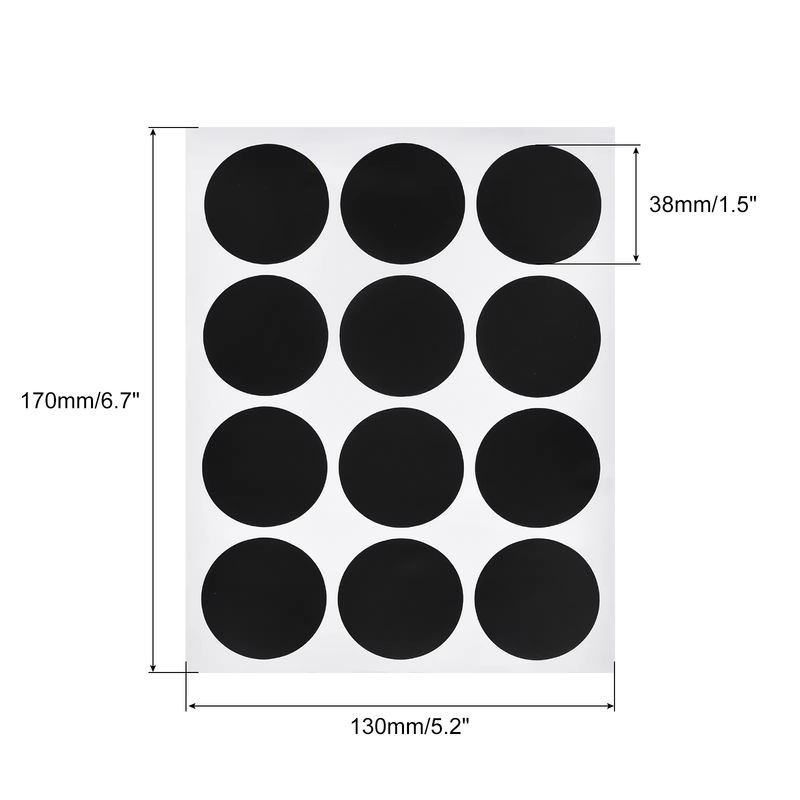 12 Blatt Tafel Etiketten Aufkleber in Schwarz für Einmachgläser und Küche, 12 Etiketten pro Blatt, Durchmesser: 38 mm - Bild 2