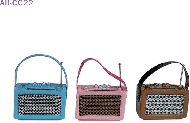 Vintage Mini Tragbares Radio Modell, Puppenhaus Zubehör, Blau - Bild 1