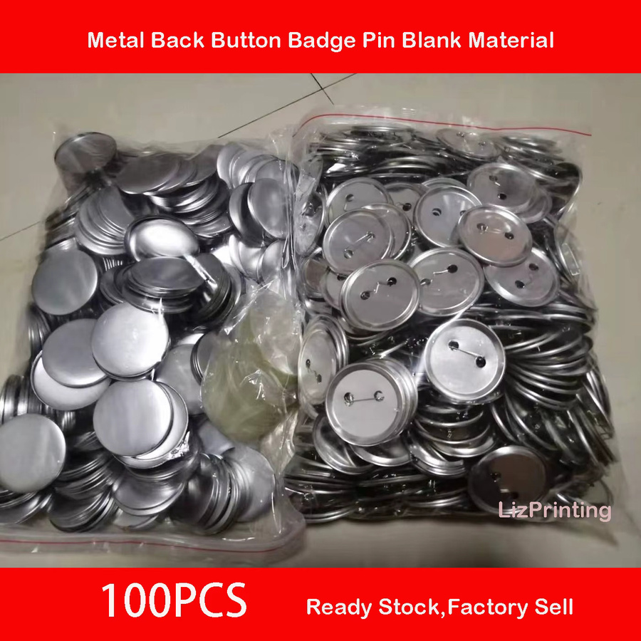 100 Stück Glänzende Metall-Rückseiten-Pins für Button-Badges in Silber, Blanko-Zubehör für Anstecker in 25mm, 32mm und 44mm - Bild 2