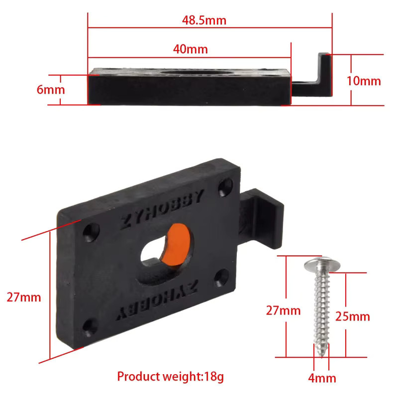 FLIGHT-MODEL.COM Flügelverbinder, Ersatzteile, 2er-Set, Kunststoff, Schwarz - Bild 2