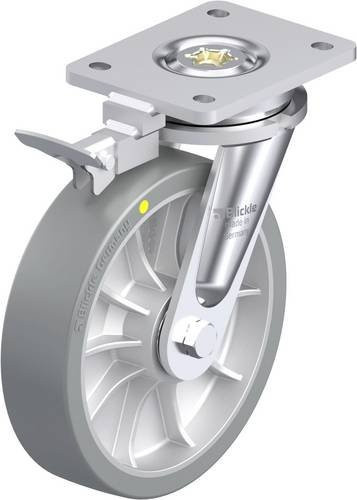Blickle Schwerlast-Lenkrolle LO-ALTH 202K-AS-RI4 in Silber/Grau mit Aluminium-Gehäuse, Rad-Durchmesser: 200 mm, Tragfähigkeit: 1000 kg - Bild 1