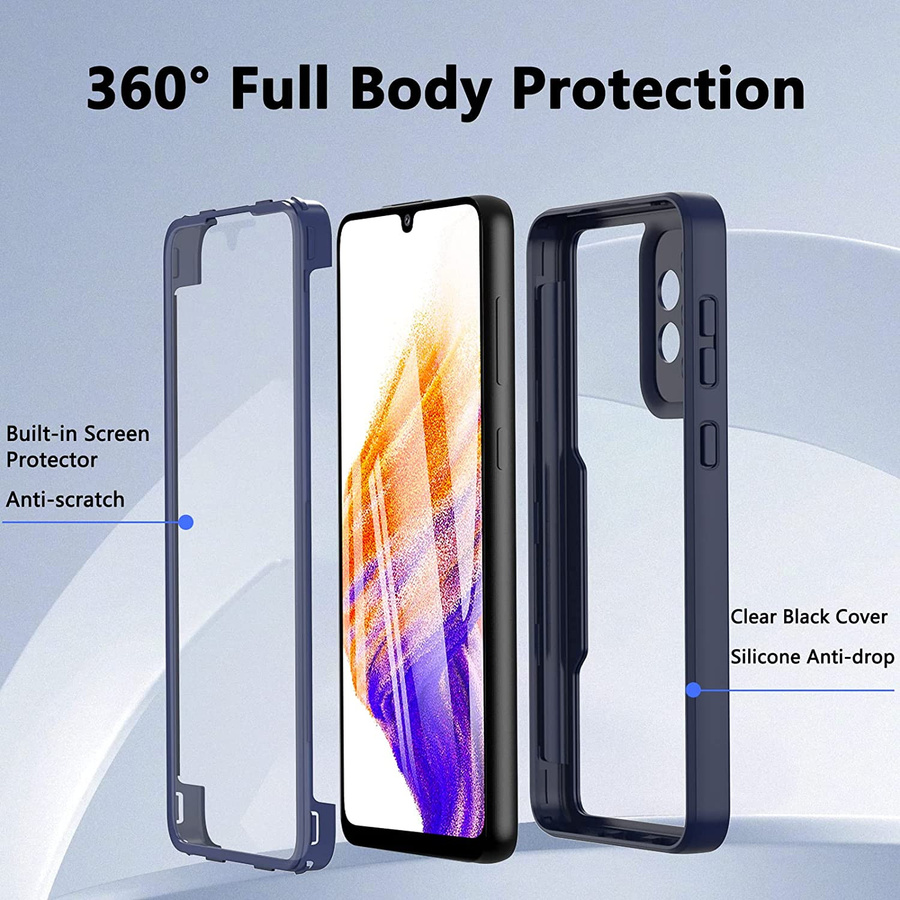 Stoßfeste 360 Grad Vollschutz Hülle für Samsung Galaxy, iPhone und Xiaomi in Schwarz und Transparent - Bild 4