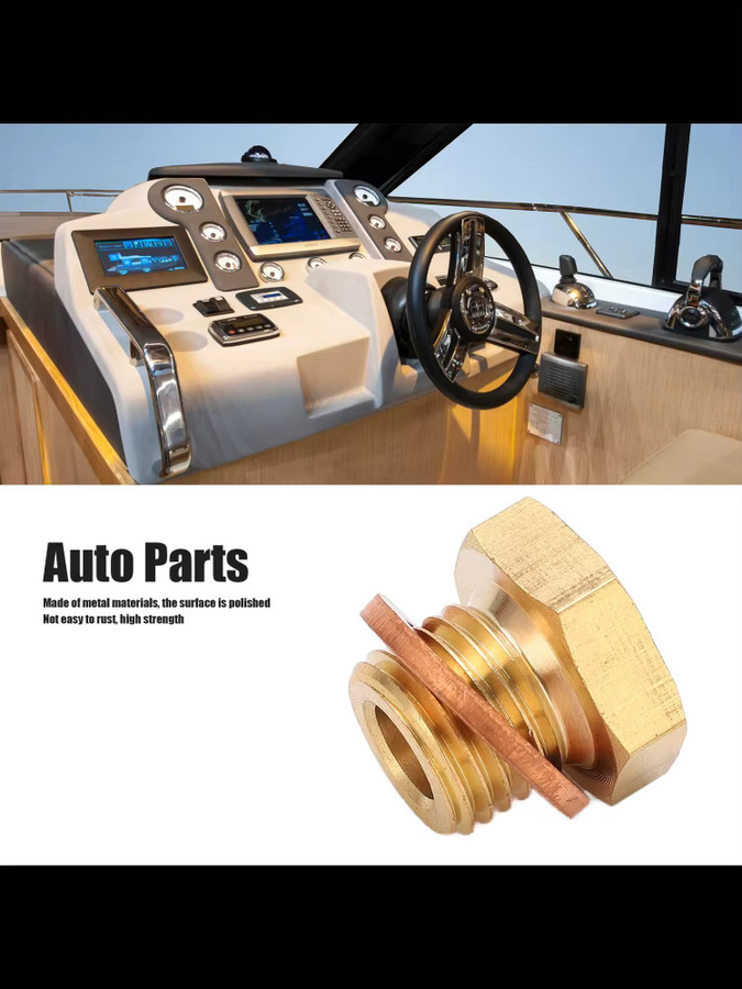 DOACT Druck-Temperaturanzeige Sender-Adapter aus Messing 1/8 Zoll NPT auf M14 x 1,5 in Gold/Gelb für Auto-Temperaturanzeigen - Bild 3