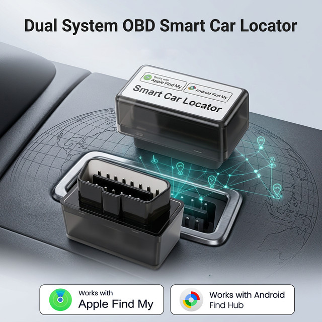 Peocke OBD Smart Car Locator Tag Schwarz – GPS Fahrzeug-Tracker kompatibel mit Apple Find My und Google Find Hub - Bild 1