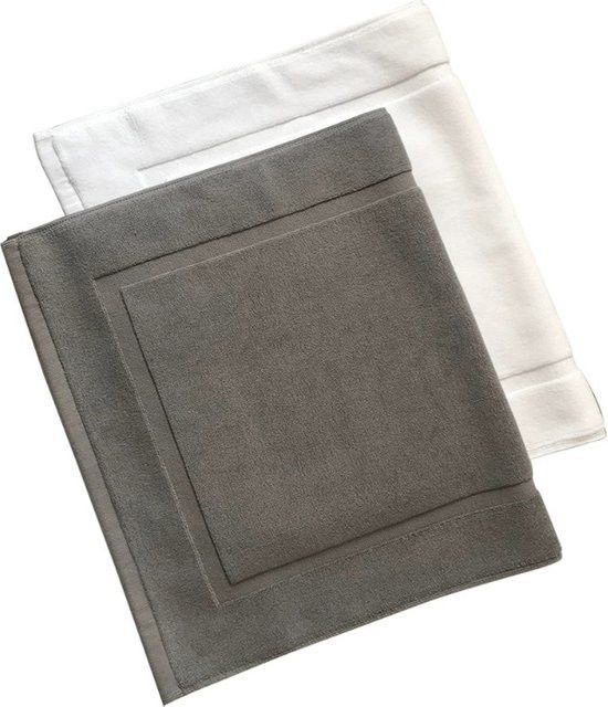 EGW Bodenhandtuchmatte aus reiner Baumwolle in Grau, verdickte Jacquard-Badezimmermatte mit rutschfester Absorption, B/B: 50 x 80 cm - Bild 1