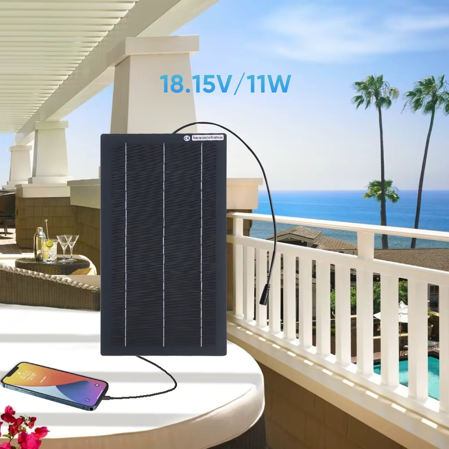 xinpuguang Solarpanel Kit 11W 12V Hocheffizientes Solar-Erhaltungsladegerät IP65 Wasserdicht in Schwarz - Bild 6