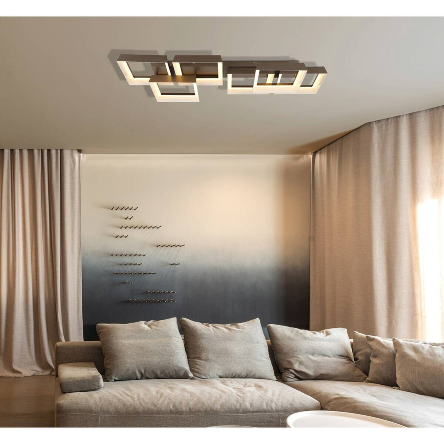 GLOBO Deckenleuchte SYRAKUS in Kaffee/Braun aus Metall und Kunststoff, B/H/T: 35 x 12,5 x 102 cm - Bild 2