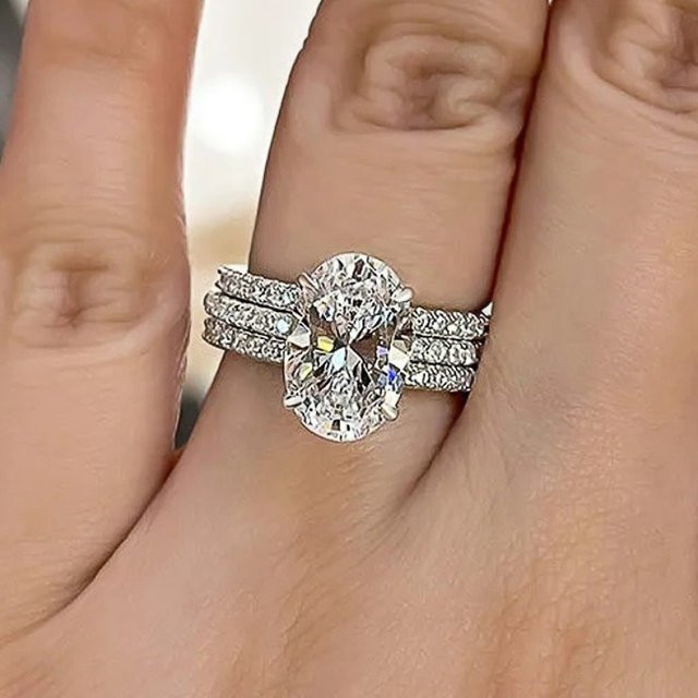 Huitan Schmuck-Set Ringe, Zirkonia, Silber, Damen, Verlobung - Bild 1