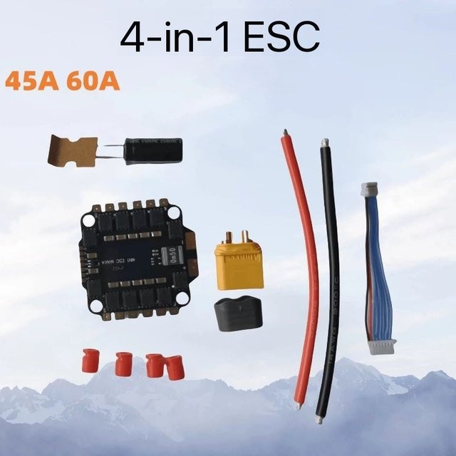 BANGSHE 4in1 ESC 2-6S Bürstenloser Regler für FPV Racing Freestyle Micro Drones, Schwarz - Bild 1
