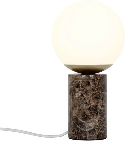 Nordlux Lilly Marble Tischlampe mit Marmor und Glas in Braun und Weiß, E14 - Bild 1