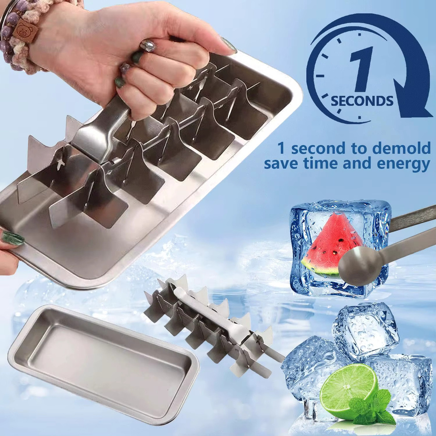 PGY Eiswürfelform aus Edelstahl mit Hebelmechanismus in Silber für Cocktails - Bild 4