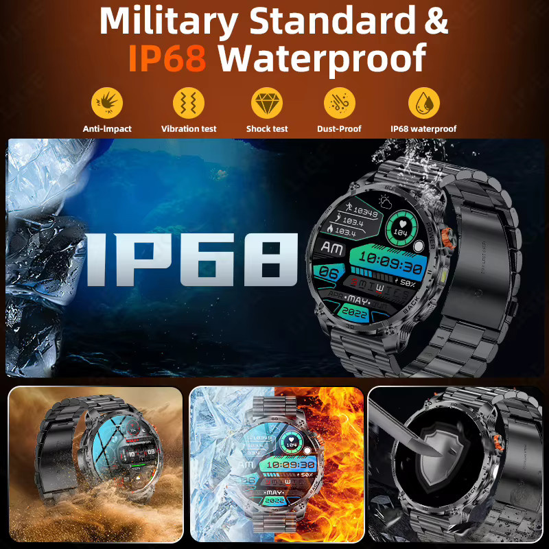 LIGE Smartwatch, Edelstahl, Schwarz, Herren - Bild 5