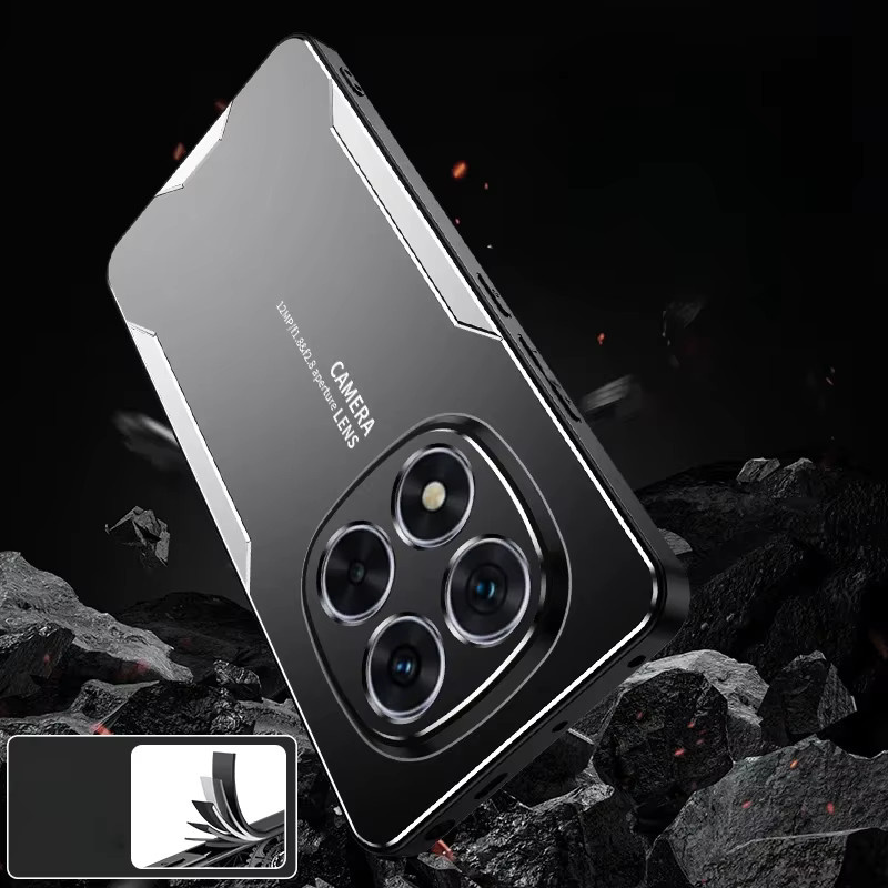 Stoßfeste Business-Schutzhülle aus Aluminiumlegierung mit matter Oberfläche für Xiaomi Redmi Note 15 Pro Plus, Redmi Note 15, Redmi Note 14 Pro und Poco M8 Pro inklusive Metall-Kameraschutz in Gold oder Schwarz - Bild 4