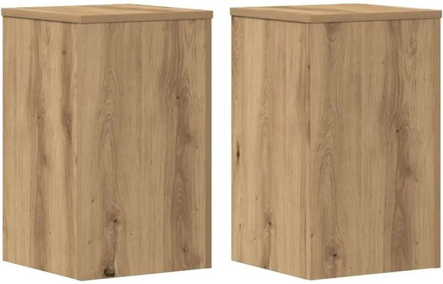 vidaXL Pflanzenständer 2er Set aus Holzwerkstoff in Artisan-Eiche, Farbe: Braun, B/T/H: 30 x 30 x 50 cm - Bild 1