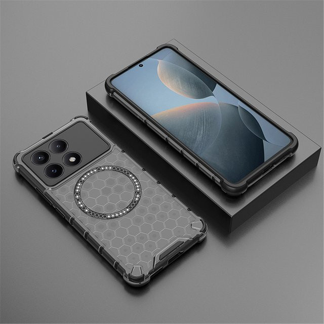 Transparente Stoßfeste Handyhülle mit Magnetring für Xiaomi Poco F5, F6 und X6 Pro - Bild 1