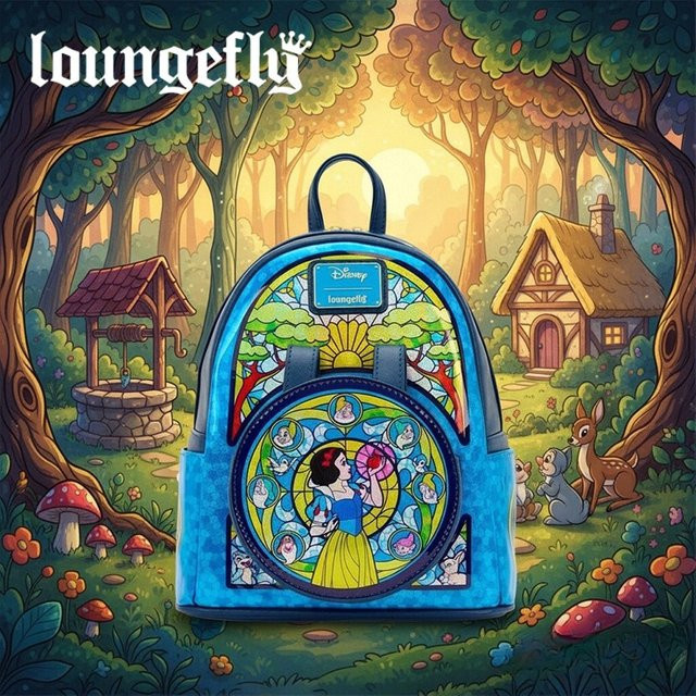 Loungefly Prinzessinnen-Buntglas-Kollektion Schneewittchen Rucksack-Geldbörse - Bild 1