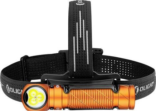 OLight Perun 3 LED Taschenlampe und Stirnlampe in Orange mit 3000 Lumen und wiederaufladbarem Akku - Bild 1