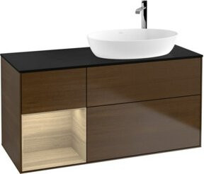 V&B Waschtischunterschrank Finion in Platinblau glänzend, Breite: 120 cm, Tiefe: 50,1 cm - Bild 1