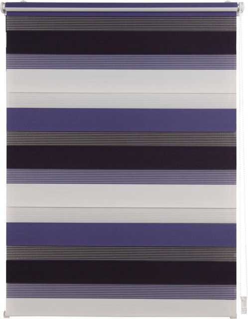 Ondeco Doppelrollo Just Triple Klemmfix Seitenzugrollo blickdicht Violet/Berry B: 60 cm, H: 160 cm - Bild 1
