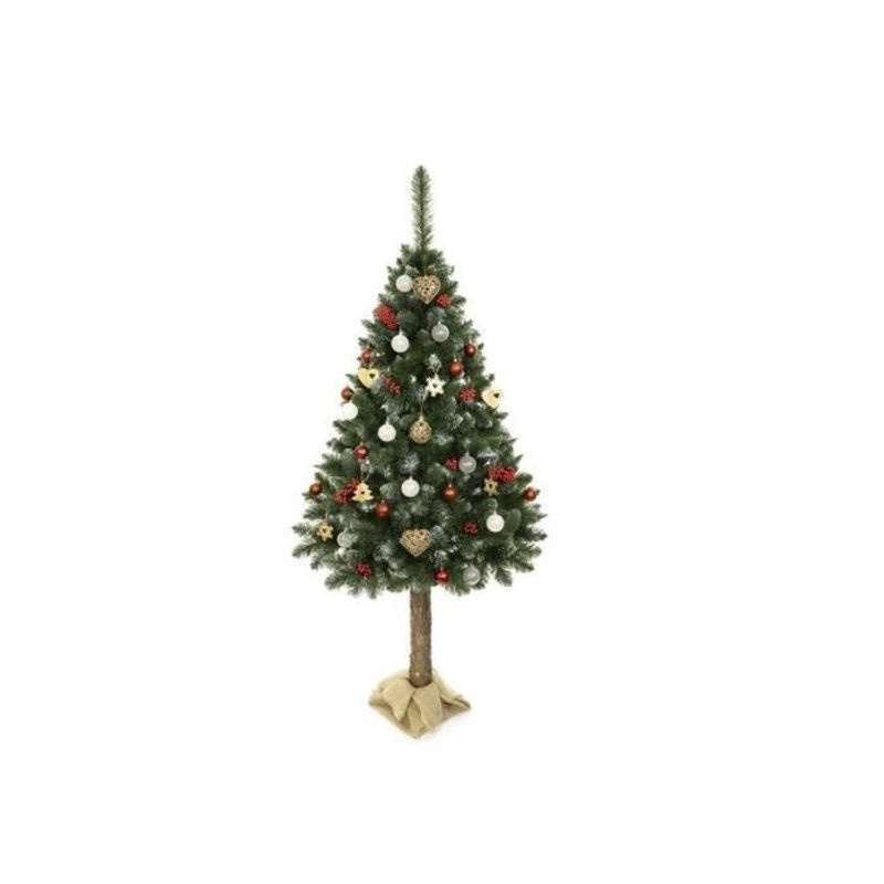Viking Choice Künstlicher Weihnachtsbaum in 3 Teilen aus Holz und Kunststoff, Farbe: Grün/Braun/Weiß, Höhe: 180 cm - Bild 3