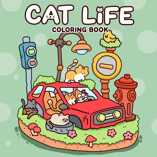 KATZE LEBEN Malbuch für Erwachsene, Tiere, bunt - Bild 1