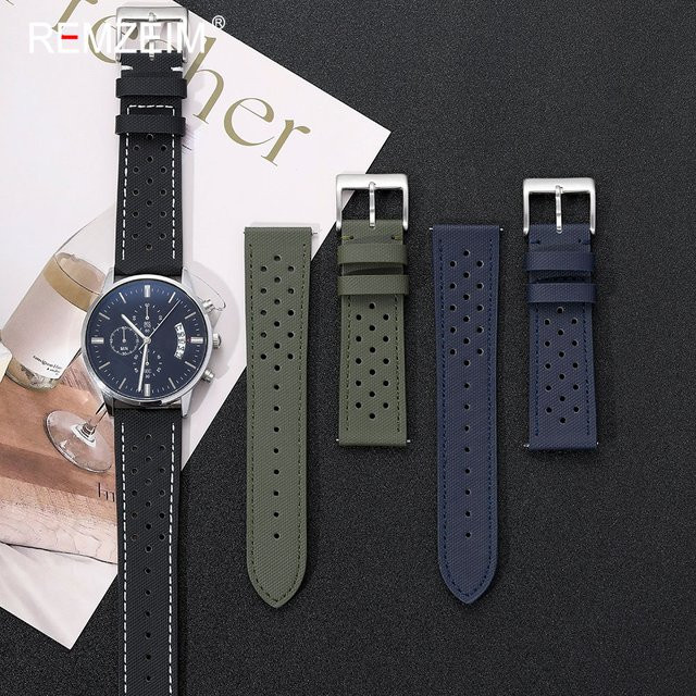 REMZEIM Uhrenarmband Nylon, Schwarz, Herren - Bild 1
