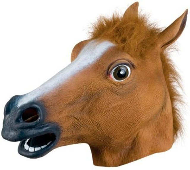 KiddoZone Toy Pferd Kopf Maske, Gummi, braun - Bild 1